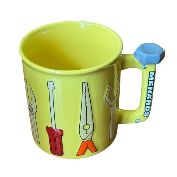 Menards Yellow 3D Tools Coffee Mug Cup Pliers Wrench Screwdriver Large Handyman - Picture 1 of 6